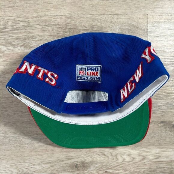Vintage Sports Specialties New York Giants Hat Snapback NFL Side Wave Wool Blue - Picture 6 of 8